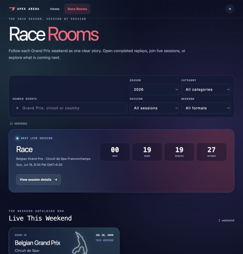 Apex Arena Race Rooms catalog